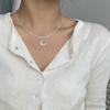ANENJERY Mond-Halskette für Frauen, weiße Muschel, glänzende Schlüsselbeinkette, Halsketten, Party-Schmuck