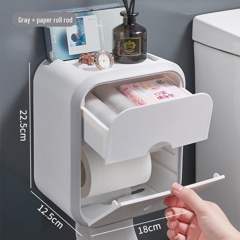 Wandmontierte Taschentuchbox mit Wellenmuster: Stilvolles stanzfreies Design für Badezimmer