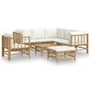 VidaXL Garden Lounge Set 8 Pcs with Cushions Cream White Bamboo 3155190