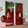 2 Stück, 2D-Flachdruck Minimalistische Vorhänge Weihnachtsglocke Schneeflockengirlande (3) Polyester Fabrik (ohne Stange) Dekorationen Für