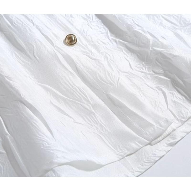 Women's Bow Shirt French Style Loose Turndown Collar Single Breasted Solid Color Ladies Blouse Spring Leisure Fashionable Famale Long Sleeved Top