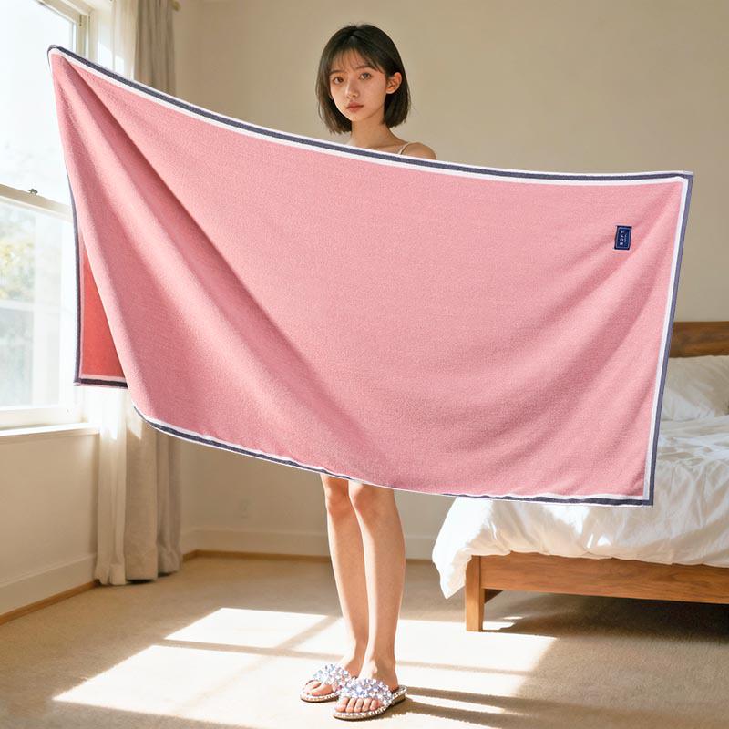 Large Grade A Yarn-Dyed Jacquard Cotton Bath Towel - Thick, Absorbent, Adult Style