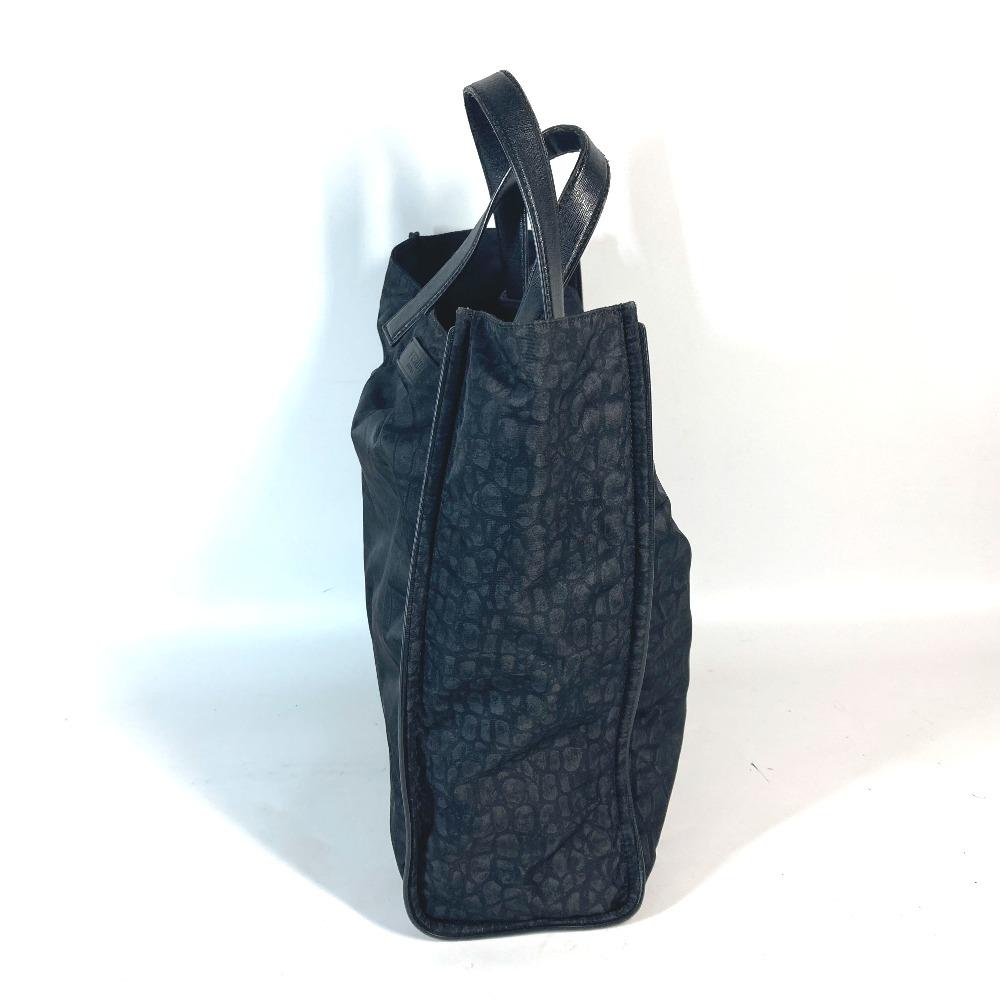 FENDI 7VA367 logo Shoulder Bag Vertical Tote Bag Nylon / Leather Black