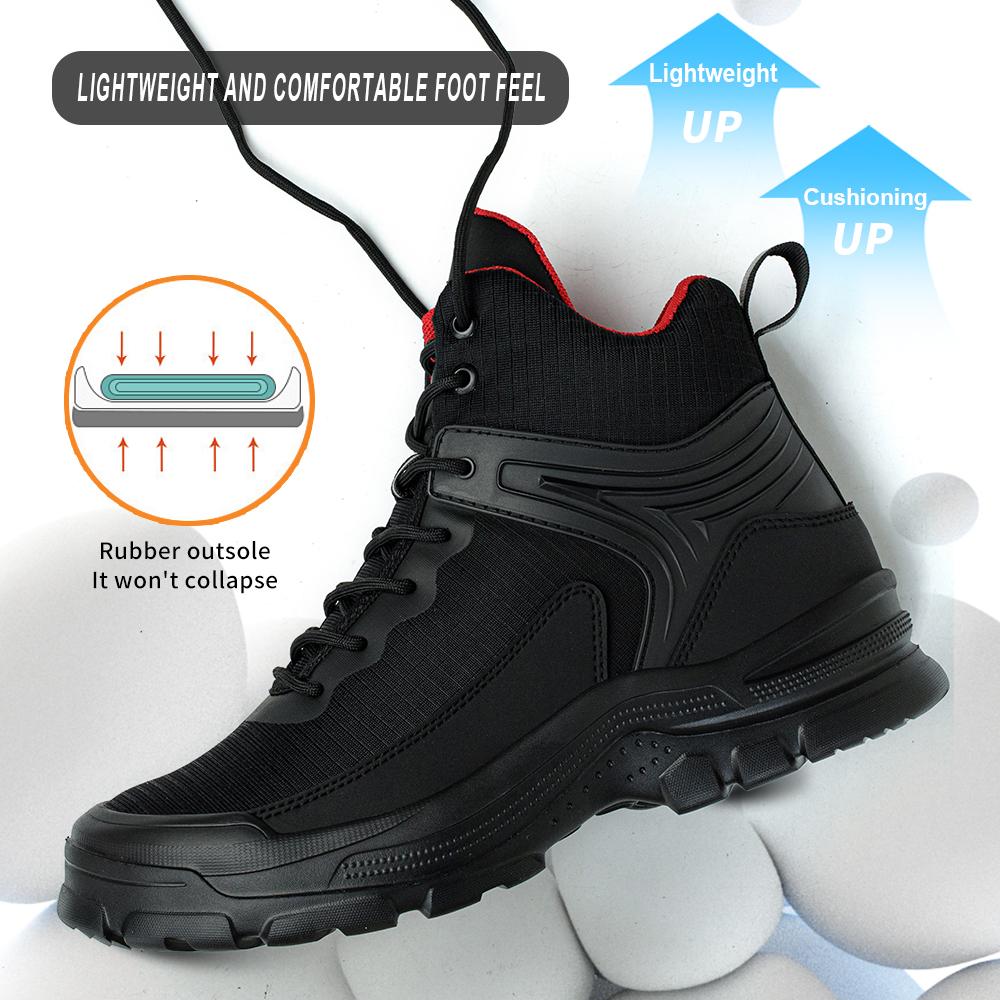 Men's Steel Head Safety Shoes Smash-proof Lightweight Soles Outdoor Construction Workshop Industrial Men's Work Boots