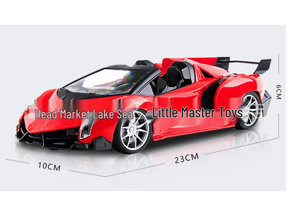 Children's Remote Control Convertible Sports Racing Car Toy - Rechargeable & Wireless with Lights