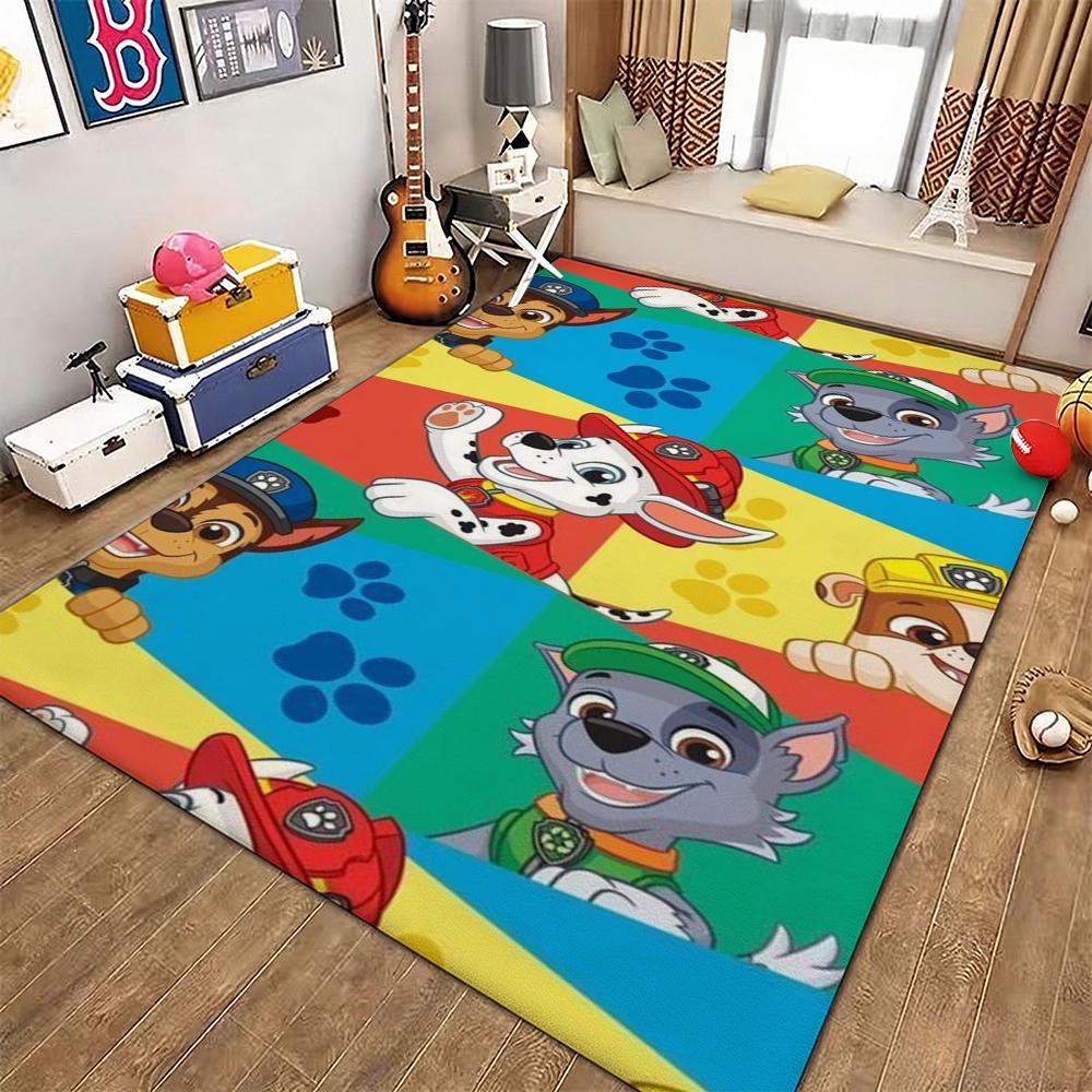 Happy Paw Patrol Pups Theme Rug Thick Nonslip Carpet For Hallway Balcony Study Home Decor Christmas Gift