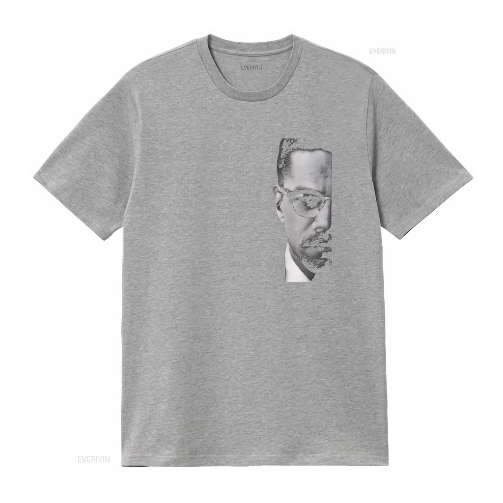 Malcolm X Quote T Shirt Propaganda Civil Rights Power Vintage Washed Stretched Slightly Stylish Fashion Streetwear Comfortable