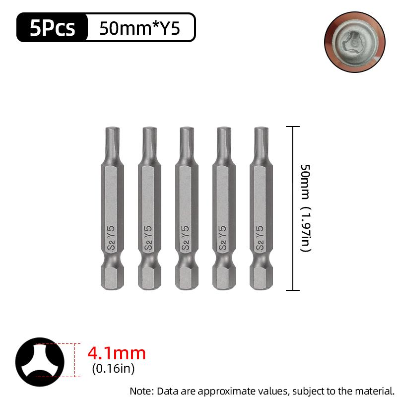 Magnetic Y Shaped Screwdriver Bits Set For Bicycle Repair Tools 1/4Inch Hex Shank Y4 Y5 Y6 Y8 50mm Screw Driver Bit Hand Tool