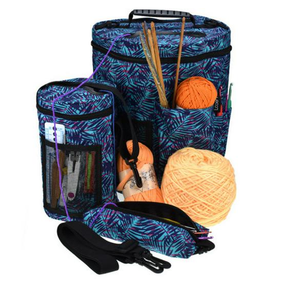 Solid Color Yarn Storage Bucket Bag for Knitting & Crochet - Round Wool Storage Bag