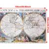 Vintage 1700 World Map Poster Retro Terraqueous Globe Canvas Print Antique Map Wall Art for Living Room Office Home Decor Unframed