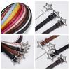 Hollow Star Buckle PU Leather Belt for Children, Thin Star Cutout Hole Waist Strap Decorative Belt for Jeans Dresses