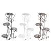 4 Tires Metal Flower Rack Plant Stand Multi Flower Stand Bonsai Display Shelf Yard Garden Patio Balcony Pot Plant Shelves