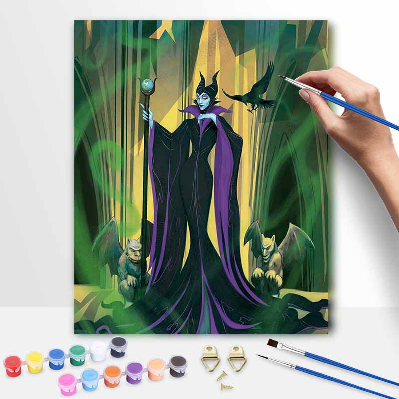 Disney oil painting Maleficent gothic art painting home decoration gift 30x40cm