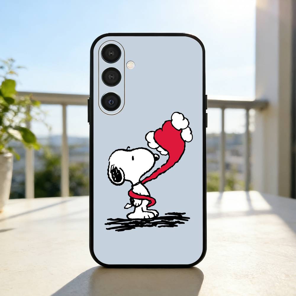 Cute S-Snoopy D-Dog Phone Case For Samsung A73,72,71,A52,51,40,41,A22,A32,31,A13, Soft Black Shell