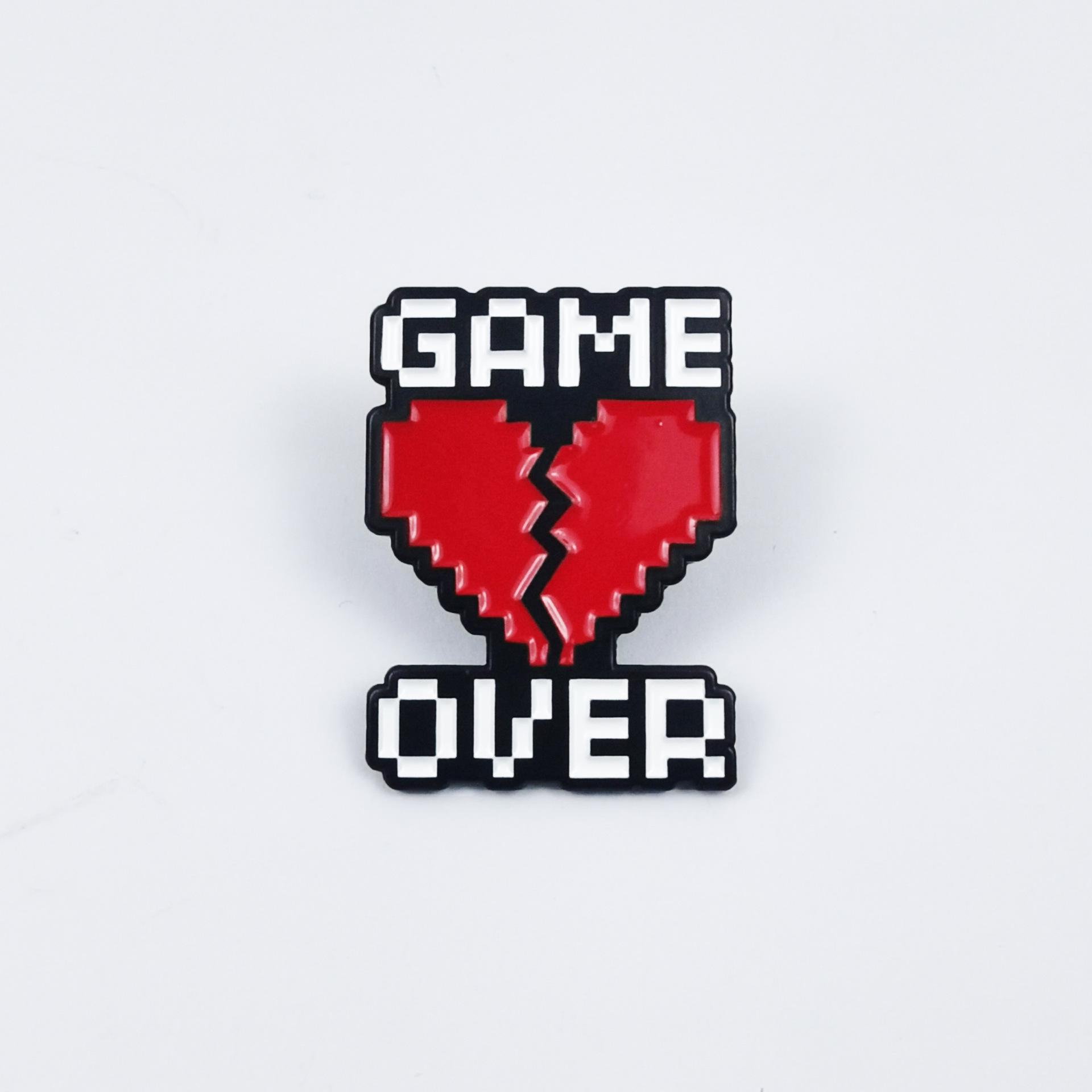 Creative Cartoon Health Bar Alloy Brooch - Minecraft Badge for Clothing & Backpack Accessories