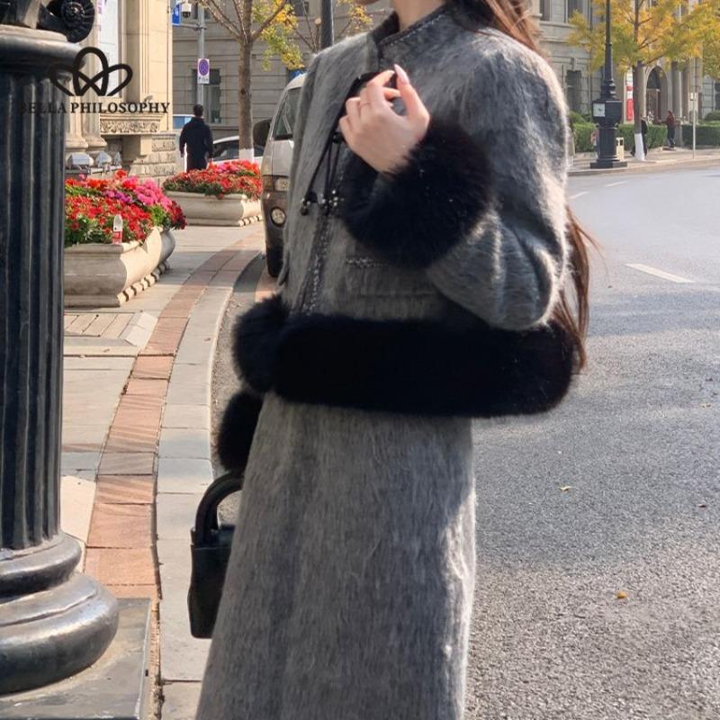 Top cu îmbinare din lână chinezească nouă, fustă pe jumătate, temperament, costum din două piese, pentru femei, toamnă și iarnă, rochie nouă