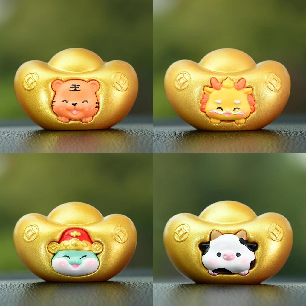 Zodiac Animal Resin Car Ornaments With Decorative Function For Chinese New Year Celebration