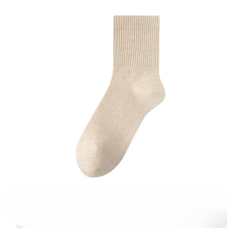 Pure Cotton Socks, Boneless Mid-calf Socks for Women, Antibacterial and Deodorizing Cotton Socks for Autumn and Winter