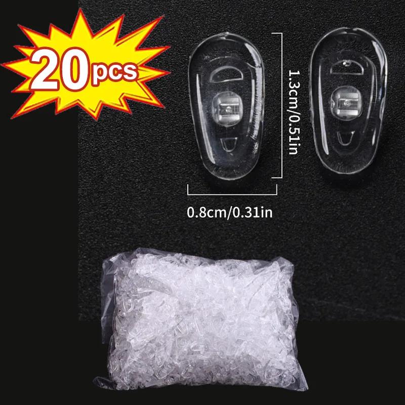 10/100PCS Air Chamber Clear Oval Eyeglass Nose Bracket Silicone Nose Pads Eyewear Anti-drop Sunglasses Glasses Accessories