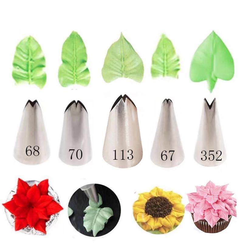 Edelstahl Blatt Spritztülle Backwerkzeug Bündel