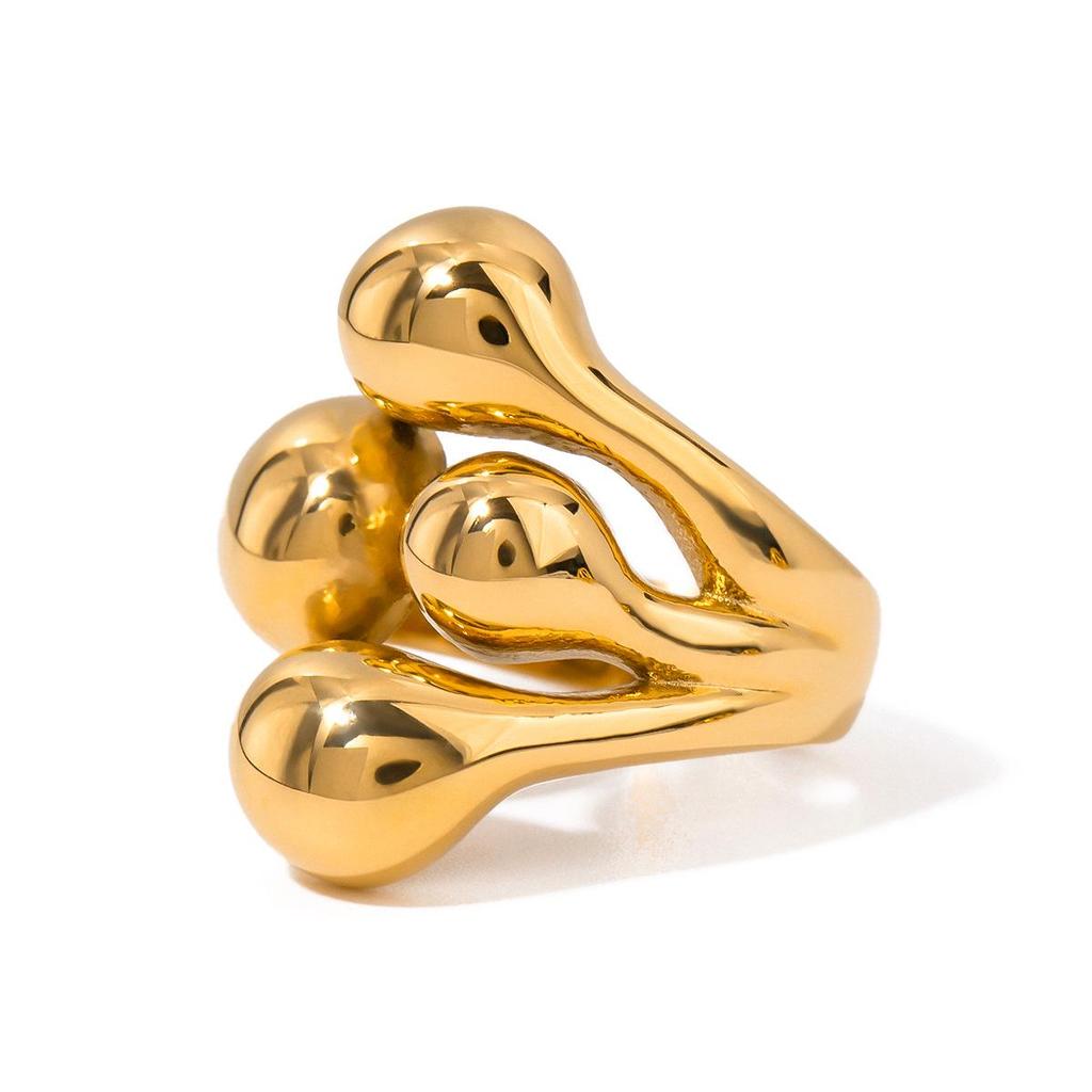Jieding Stainless Steel European & American Exaggerated Rings - High-End Titanium Steel Jewelry with Niche Design.