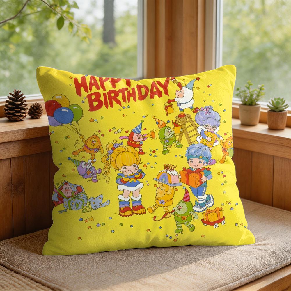 Regenbogen BBrite Niedliche Kissenhülle Quadratisch Kurzer Plüsch Kissenbezug Wohnzimmer Sofa Heimdekoration Funda X