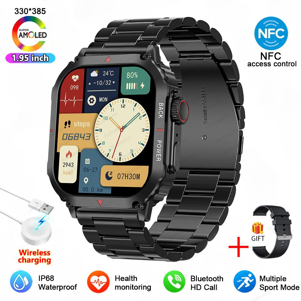 2025 New Military Smart Watch Men Outdoor GPS Sports Fitness Tracker Health Monitor 1.95" BT Call Smartwatch For Xiaomi Huawei