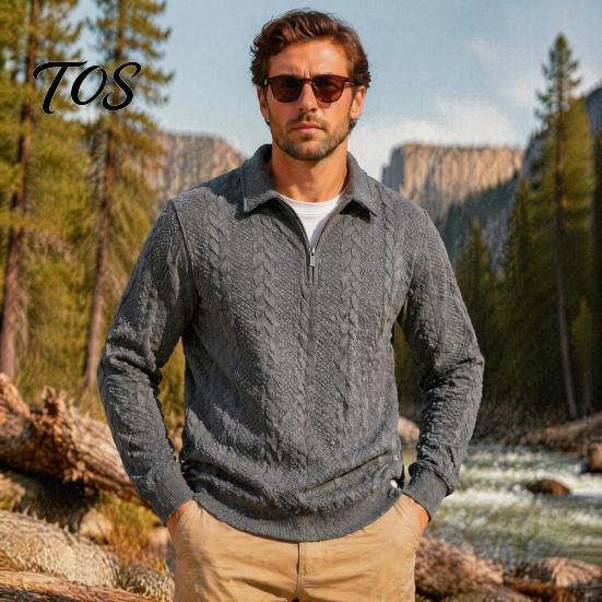 School Wear for Men Quarter-Zip Sweatshirt, Long Sleeve Turndown Collar Outdoor Sports Pullover Solid Color Shirt Fall Winter Comfortable Daily