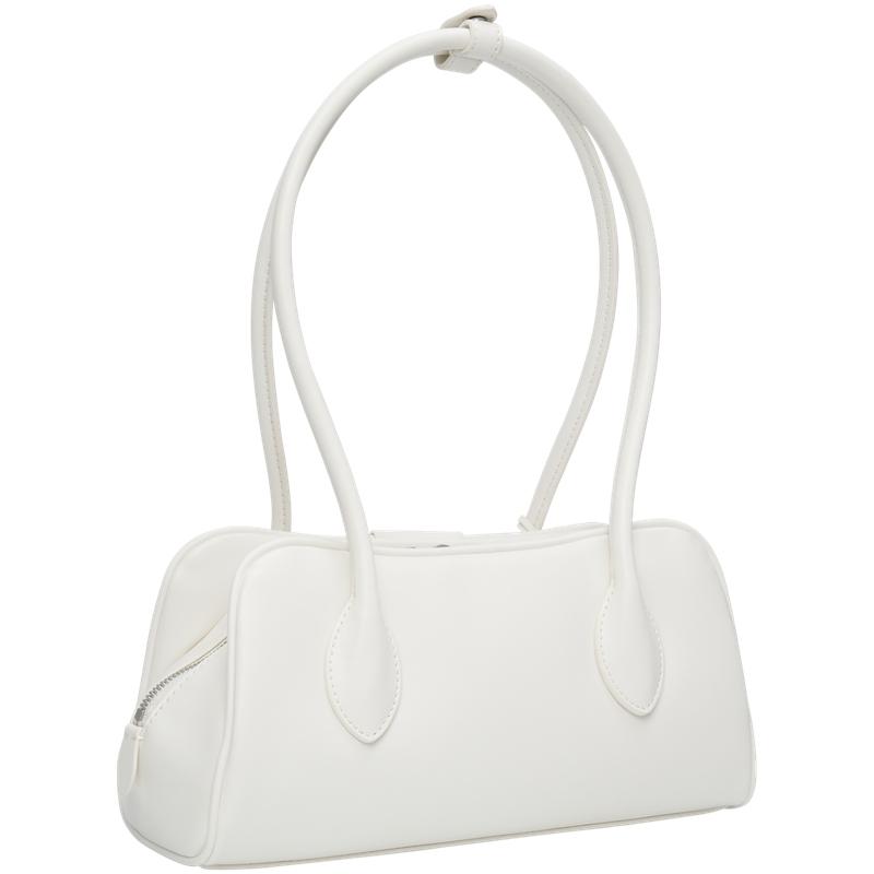 Calvin Klein Elegant Commuter Pendant Synthetic Material Boston Bag Handbag Medium Women Handbags Moonlight-White 4F3369G-4LX