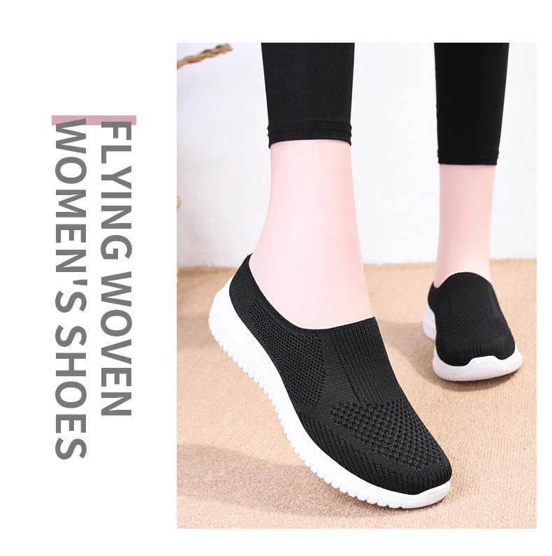 Plus Size Women's Breathable Flyknit Casual Shoes - Soft Sole 2025
