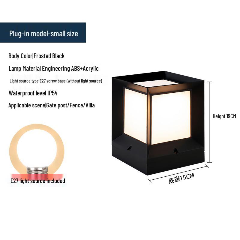 European-Style Solar Waterproof Outdoor Square Light for Courtyards, Villas, Parks, Fences, and Gates 
