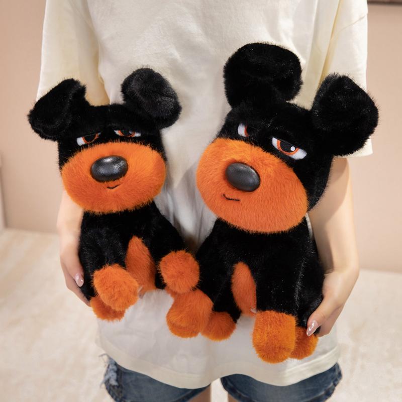 Cool Dog Plush Toys Black Dog Stuffed Doll Adorably Home Decor Toys Accompany Sleep Toy Exquisite Birthday Surprise Gifts