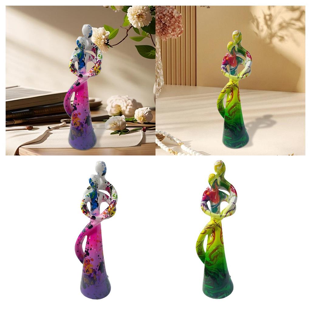 Hugging Couple Figurine Valentine's Day Gift Artwork Abstract Lover Statue for Shelf Living Room Cabinet Bedroom Romantic Gift