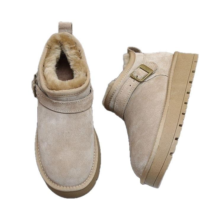 2025 New Thick-soled Velvet Thickened Warm Northeast Snow Boots Women's Winter Non-slip Waterproof Northeast Snow Cotton Shoes