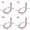 50pcs 7381 High Carbon Steel Fishing Hooks Black Wide Gap Offset Sport Circle Bait Fishing Hook Size 1 1/0 2/0 3/0 4/0 5/0