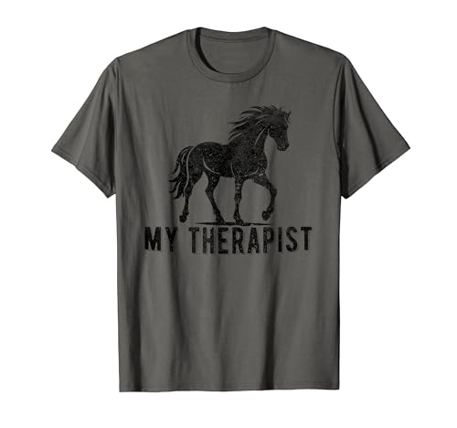 My Therapist Horse Horseback Riding Equestrian Vintage T-Shirt