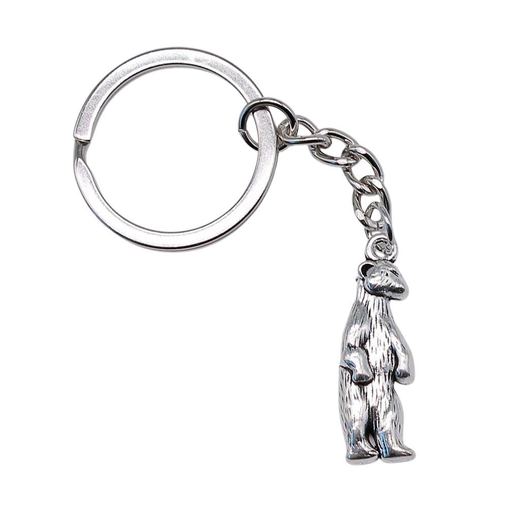 Bear Charm Tiger Keychain Wild Animal Pendants Key Ring 28mm