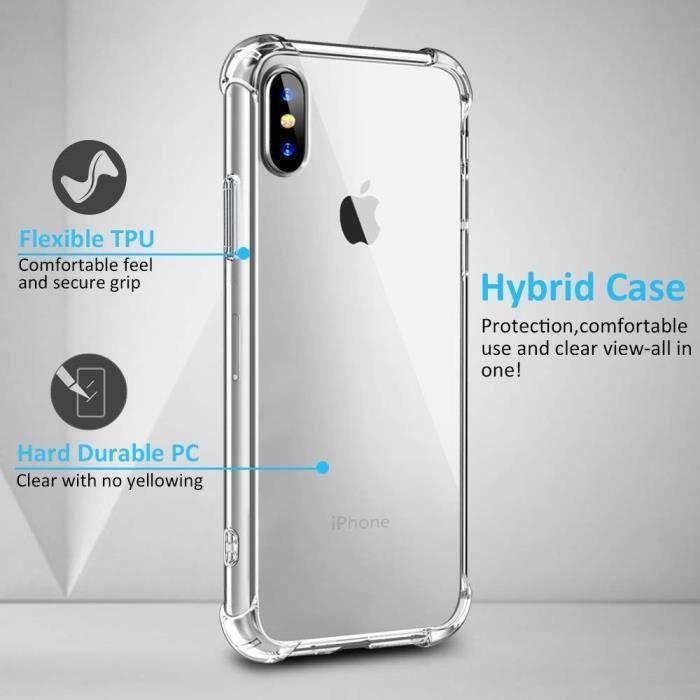 Coque iphone xr - antichoc - transparente comme cristal - tpu souple - protection complète