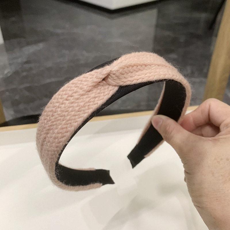 Осенне-зимняя корейская вязаная шерстяная повязка на голову с узлом-крестом - Женский уличный аксессуар для волос