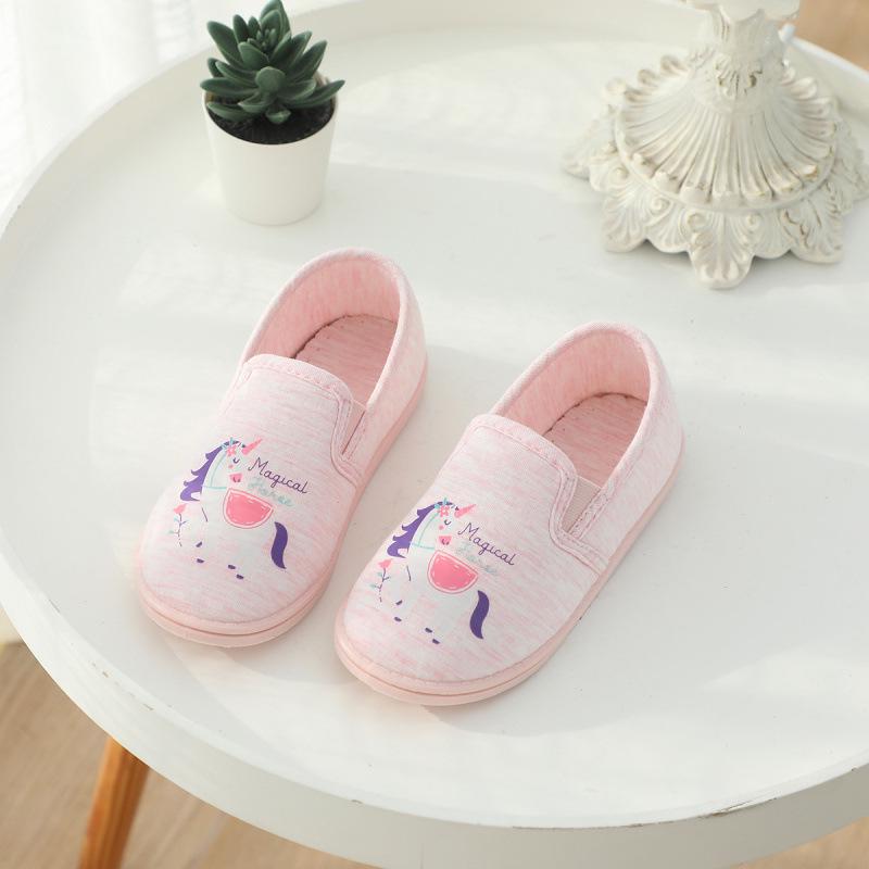

Girls Cartoon Unicorn Silent Indoor Slippers with Thick Sole Size 26: 16.7cm