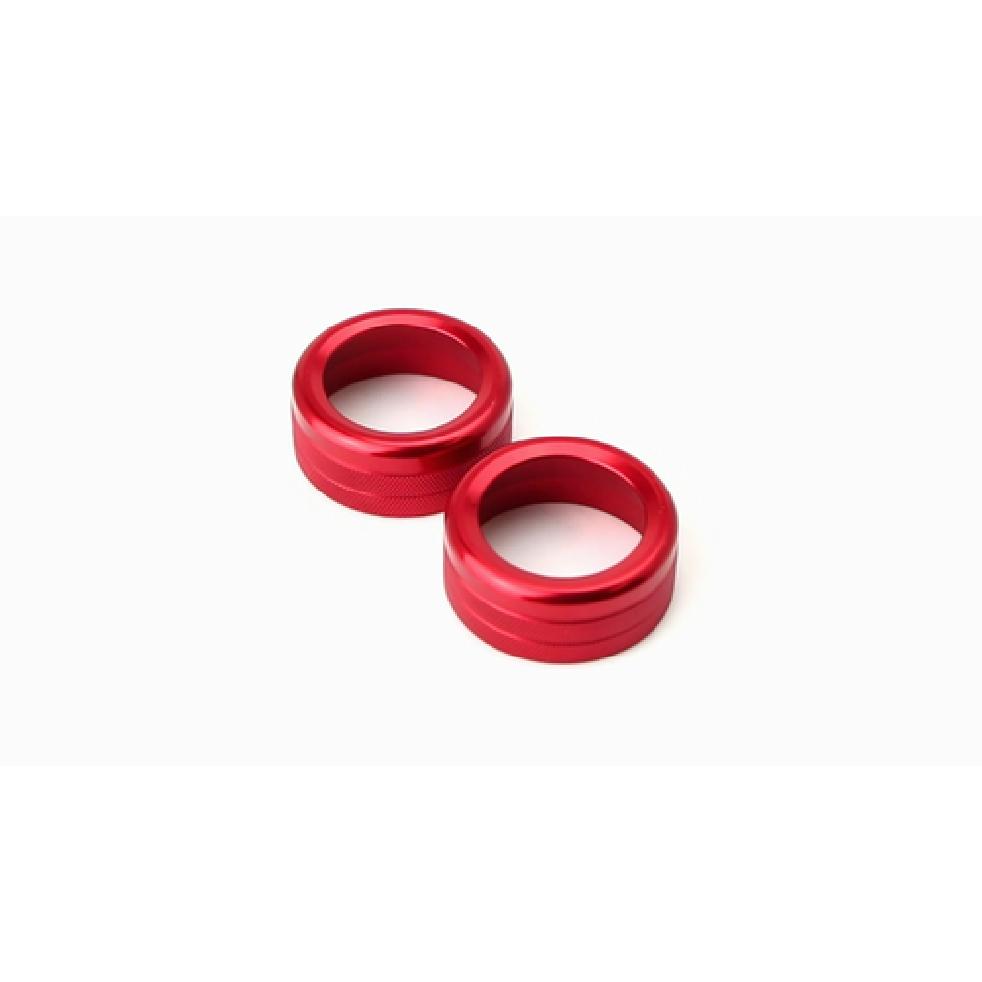 Red Aluminum AC Climate Control and Radio Volume Knob Ring Covers For Porsche