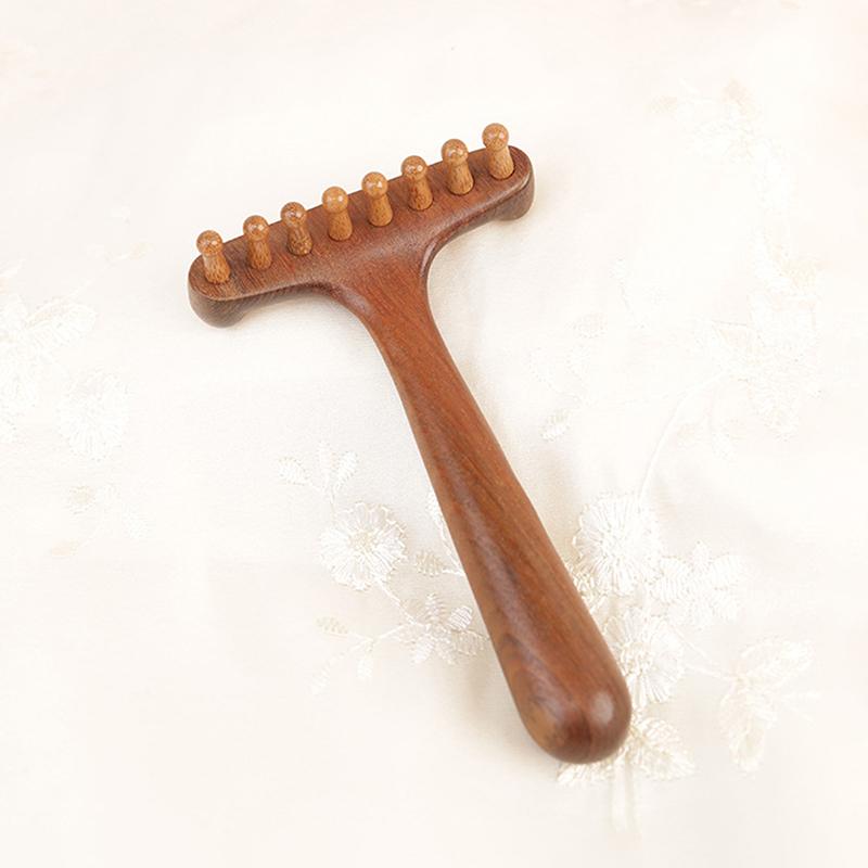 

1 шт. Портативная сандаловая щетка для массажа гуа ша, головка, шея, живот, ноги, тело, меридианы, массажер, деревянные инструменты для терапевтического массажа