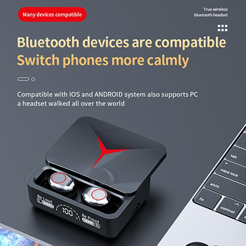 Draadloze Koptelefoon Bluetooth 5.3 Touch Control Oortjes Sport Oordopjes HiFi Stereo Gaming Headset met Microfoon