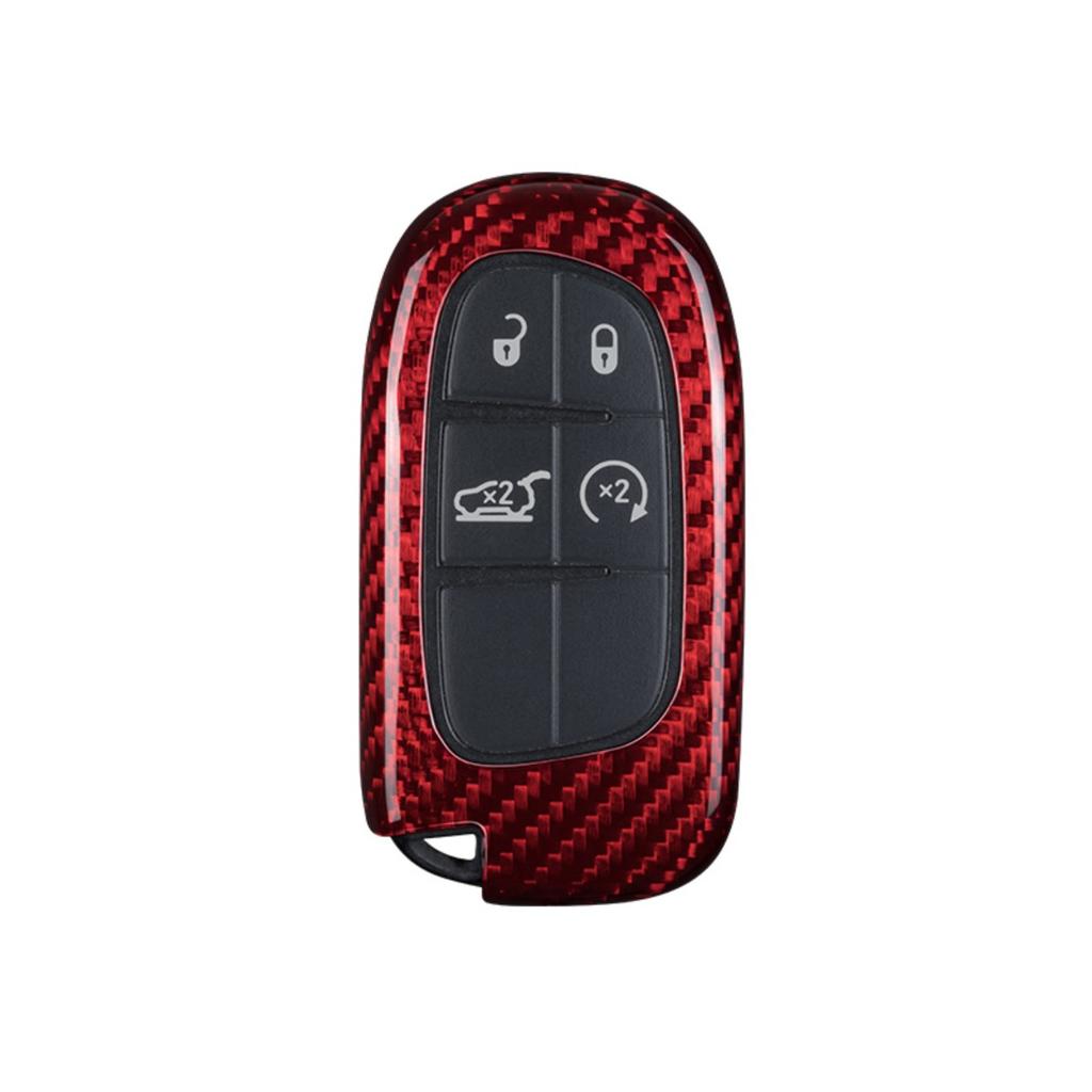 Carbon Fiber T-Carbon Car Key Case For Jeep Grand Cherokee Dodge Jcuv Dart Journey Chrysler 300C Fiat 4 Button Remote Fob Cover