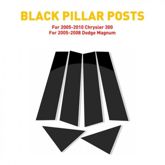 For 2005-2010 Chrysler 300 300C/ Magnum Door Pillar Post Trims 6PCS EOA