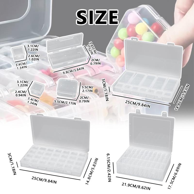 12/28/30 Girds Adjustable Plastic Storage Box With Lid For Jewelry Nail Art Diamond Painting Accessories Container Boxes