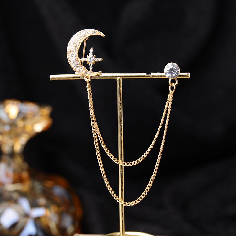 Baroque Rhinestone Pearl Corsage Necklace Brooch - Retro British Court Suit Accessory