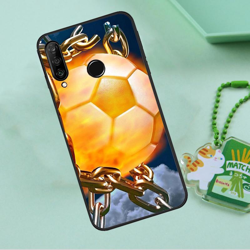 Fire Football Soccer Ball For Huawei Nova 12s 12i 11i 7i 8i 9 10 SE Y91 Y90 Y60 Y70 Y72 Y61 P60 Pro P30 P40 Lite Case