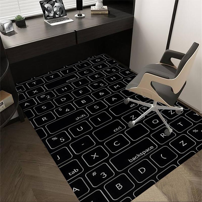 1PC keyboard keys Extra Large Non Slip Floor carpet, Office, family, bedroom Large Area Rug Indoor Rugs, Vibrant Colors