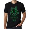 Men’s Vintage Tee Shirt Graphic T Shirt Hardcore Gamer Since 2035 Deep Black